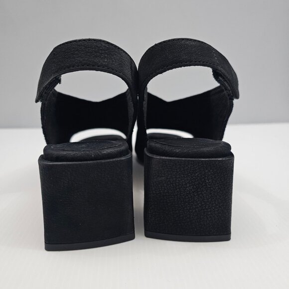 Eileen Fisher Trudy Sandal Womens 9 Black Stretch Knit Block Heel Slingback - Picture 8 of 12